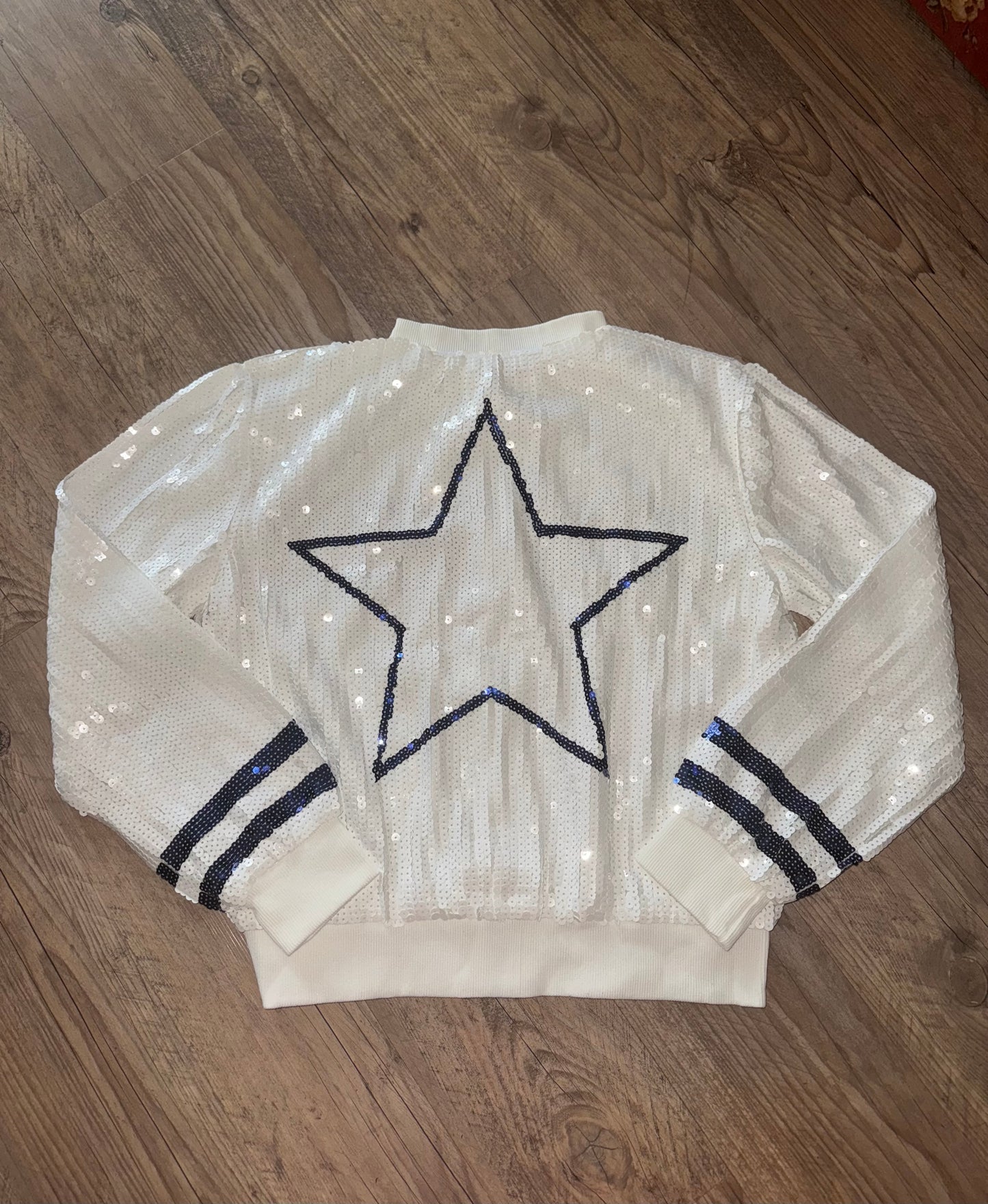 Dallas Cowboy Sequin Sparkle Zip-Up Jacket