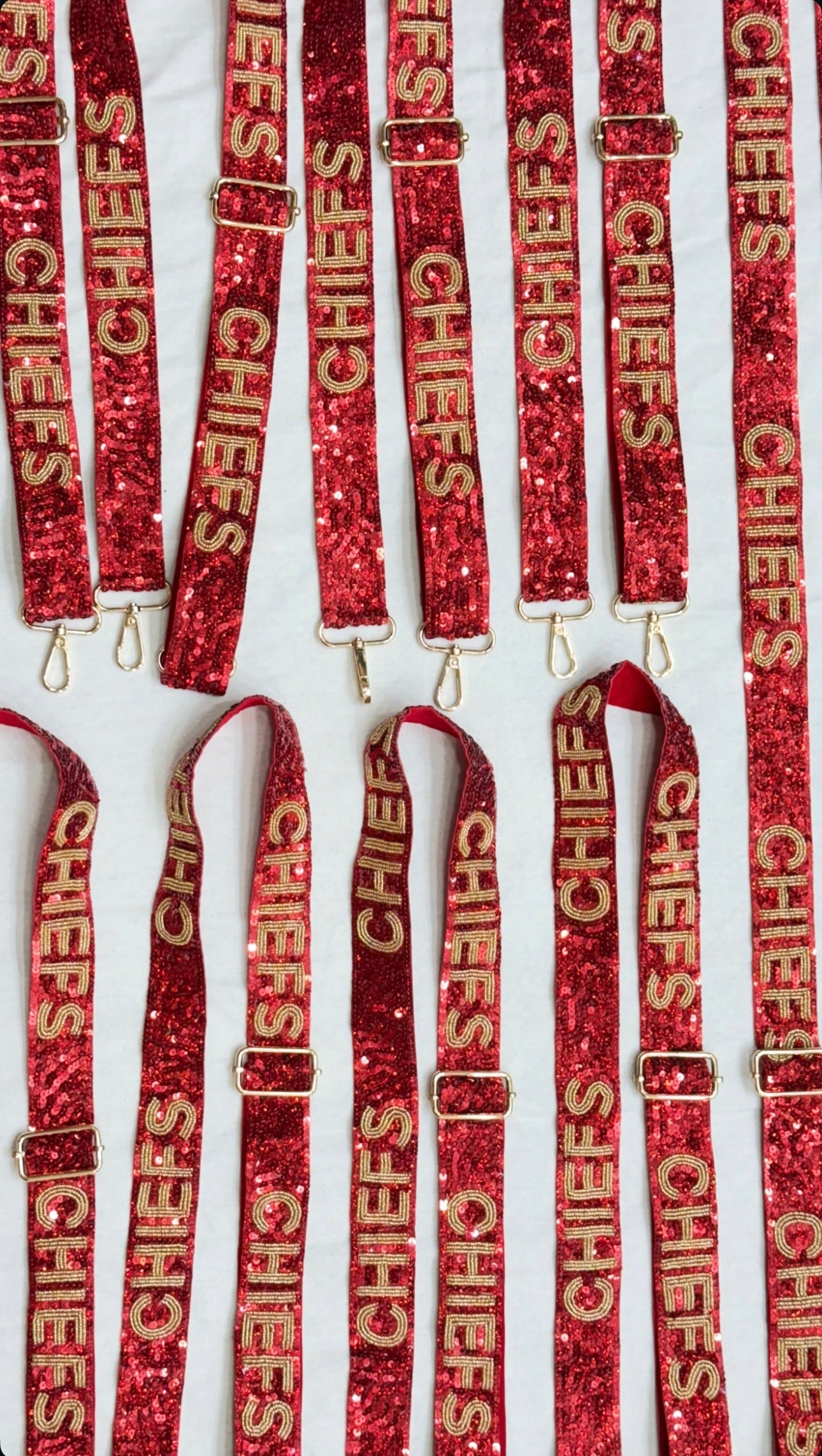 Kansas City Chiefs Sequin Adjustable Purse Straps