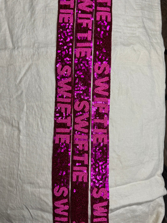 Pink Sequin Swiftie Purse Strap