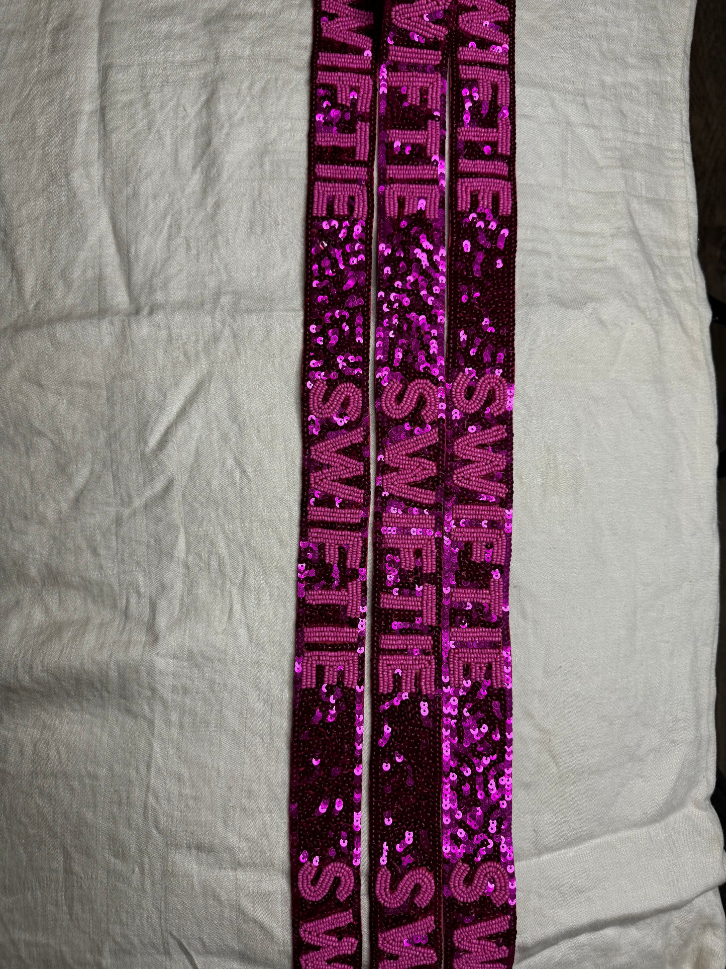 Pink Sequin Swiftie Purse Strap