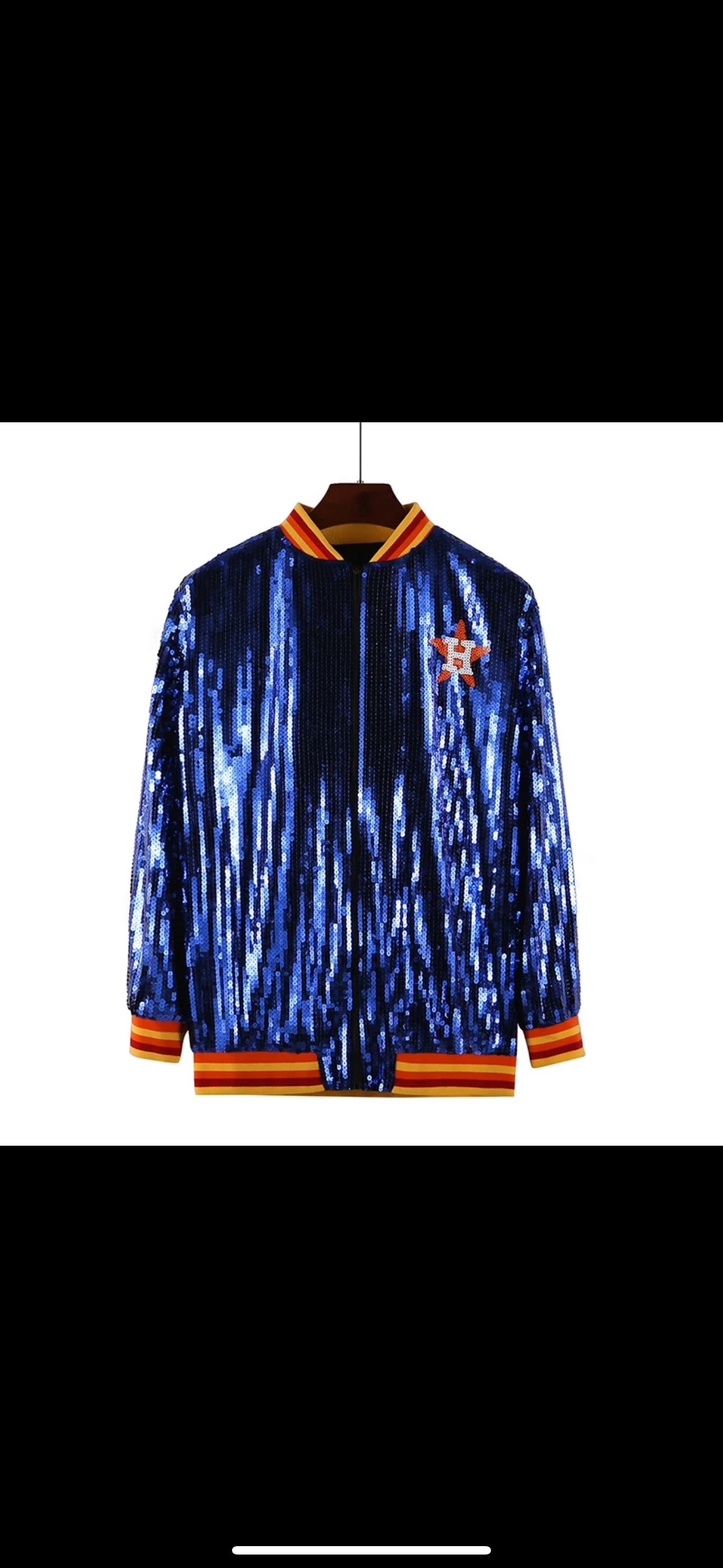 Retro-Inspired Sparkle Astros Jacket