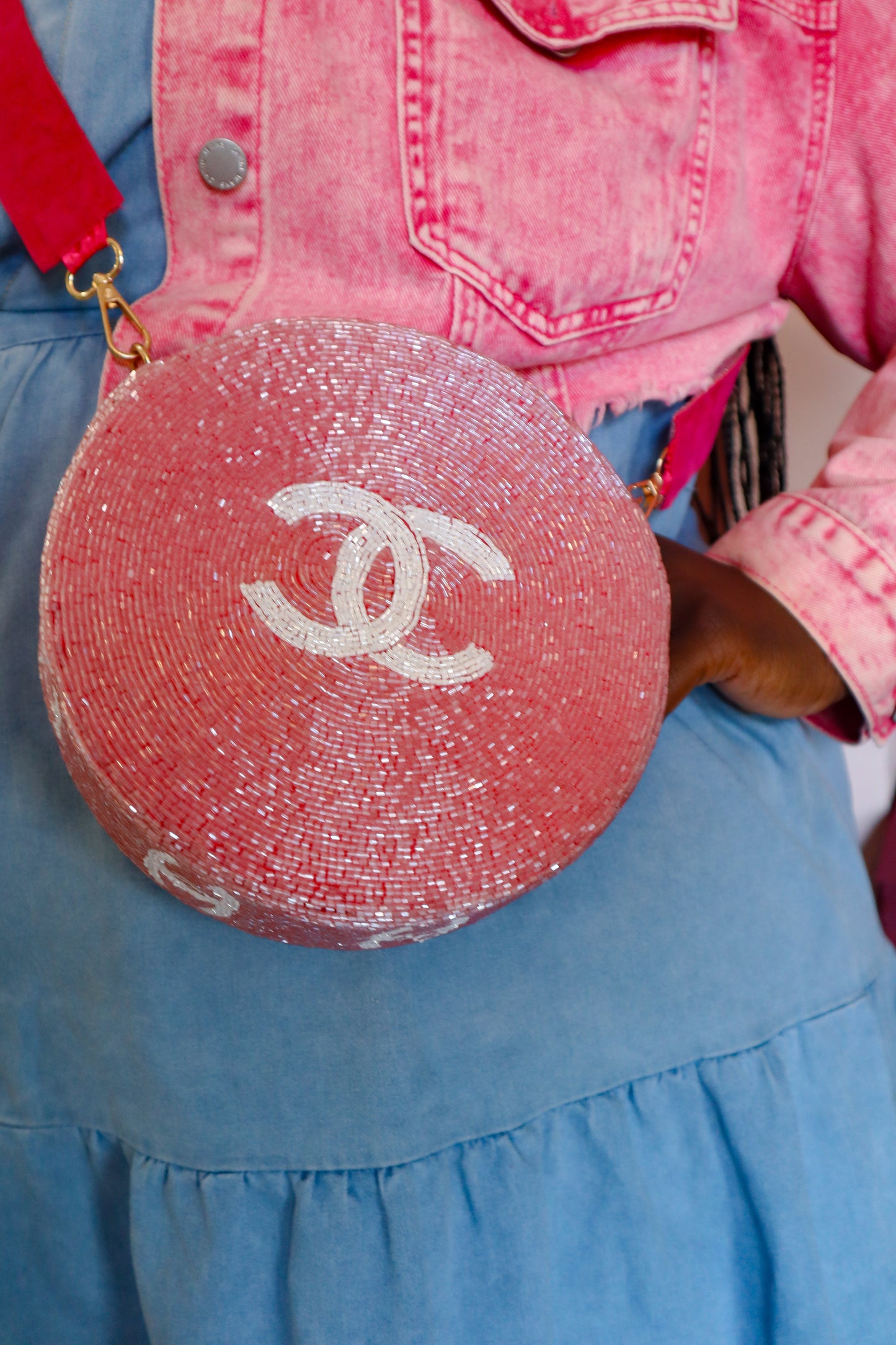Chanel-Inspired Beaded Round Bag