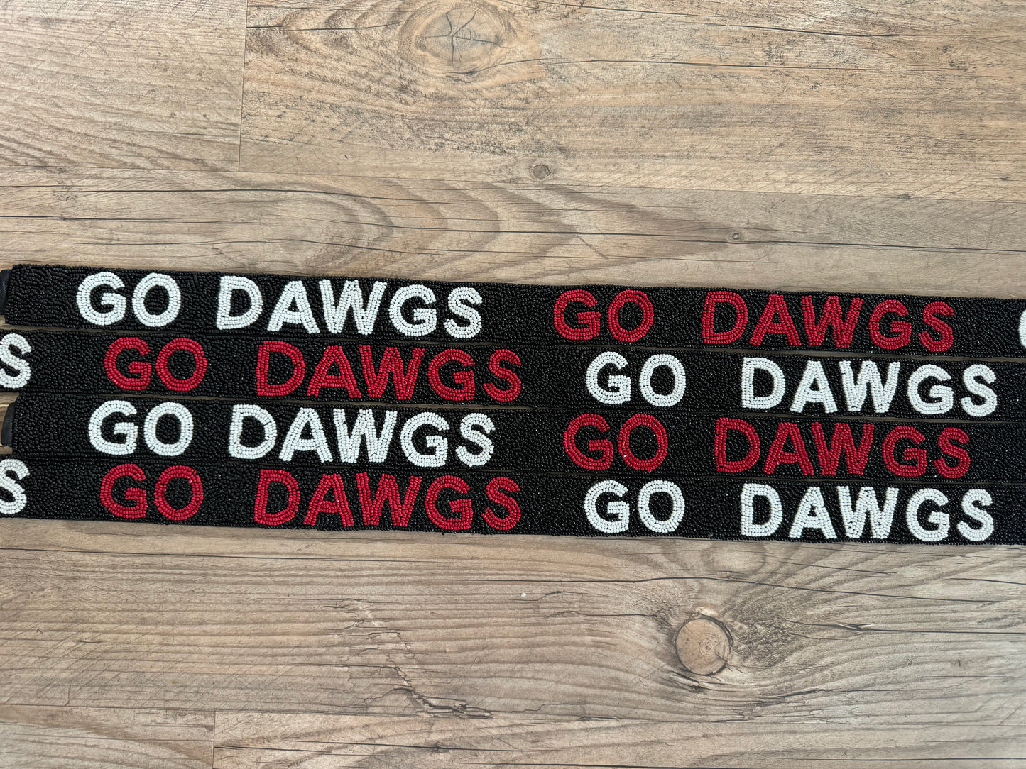 Georgia Dawgs Go Dawgs Beaded Purse Strap - Red & White Spirit