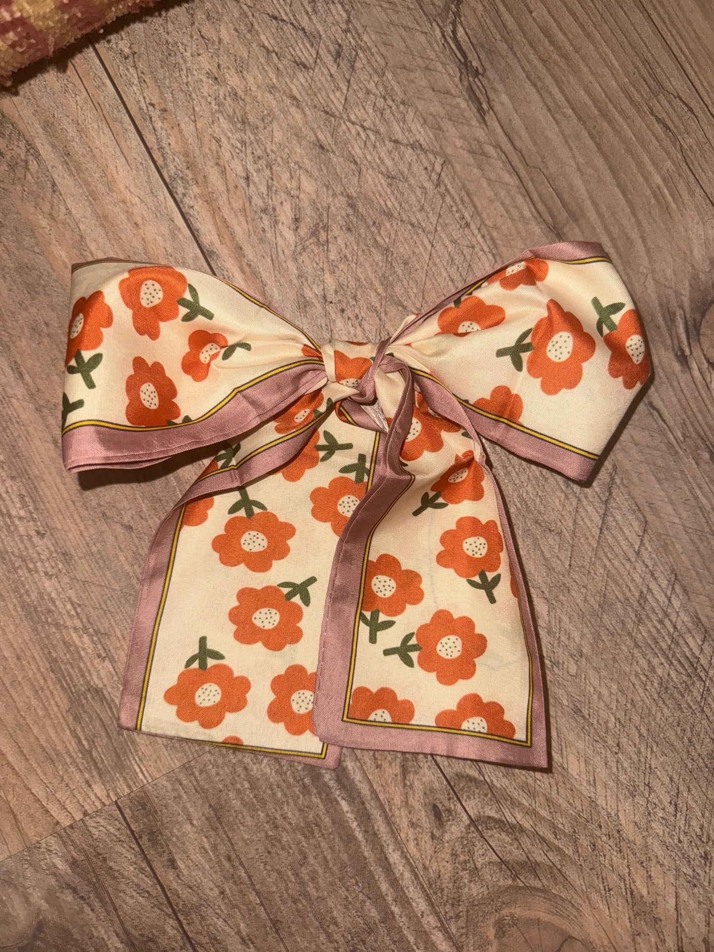 Silk Bows with Pearl Ponytail Holders