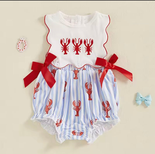 Embroidered Crawfish Onesie
