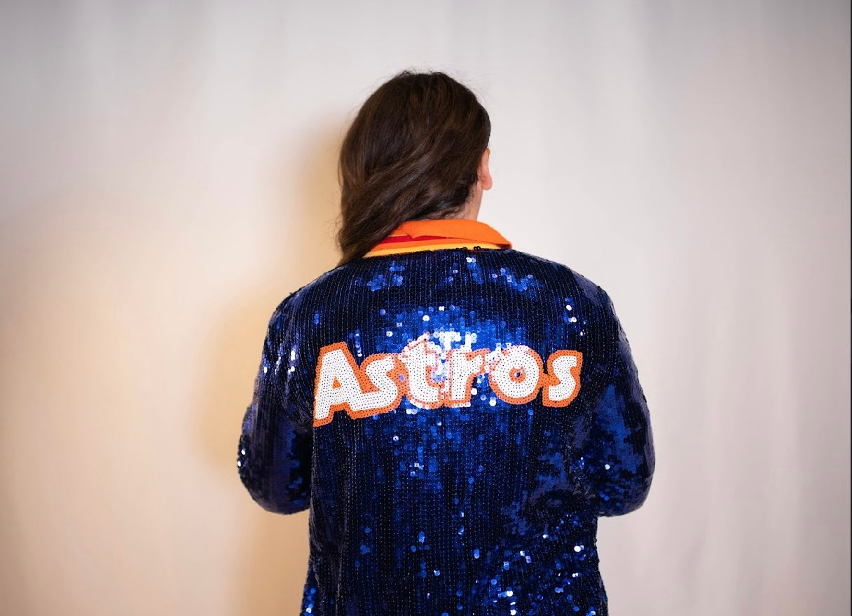 Retro-Inspired Sparkle Astros Jacket