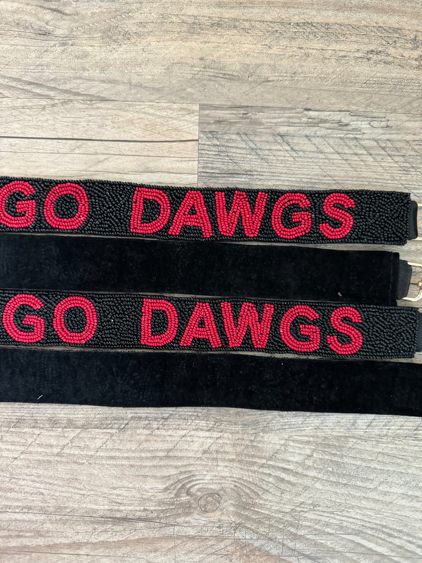 Georgia Dawgs Go Dawgs Beaded Purse Strap - Red & White Spirit