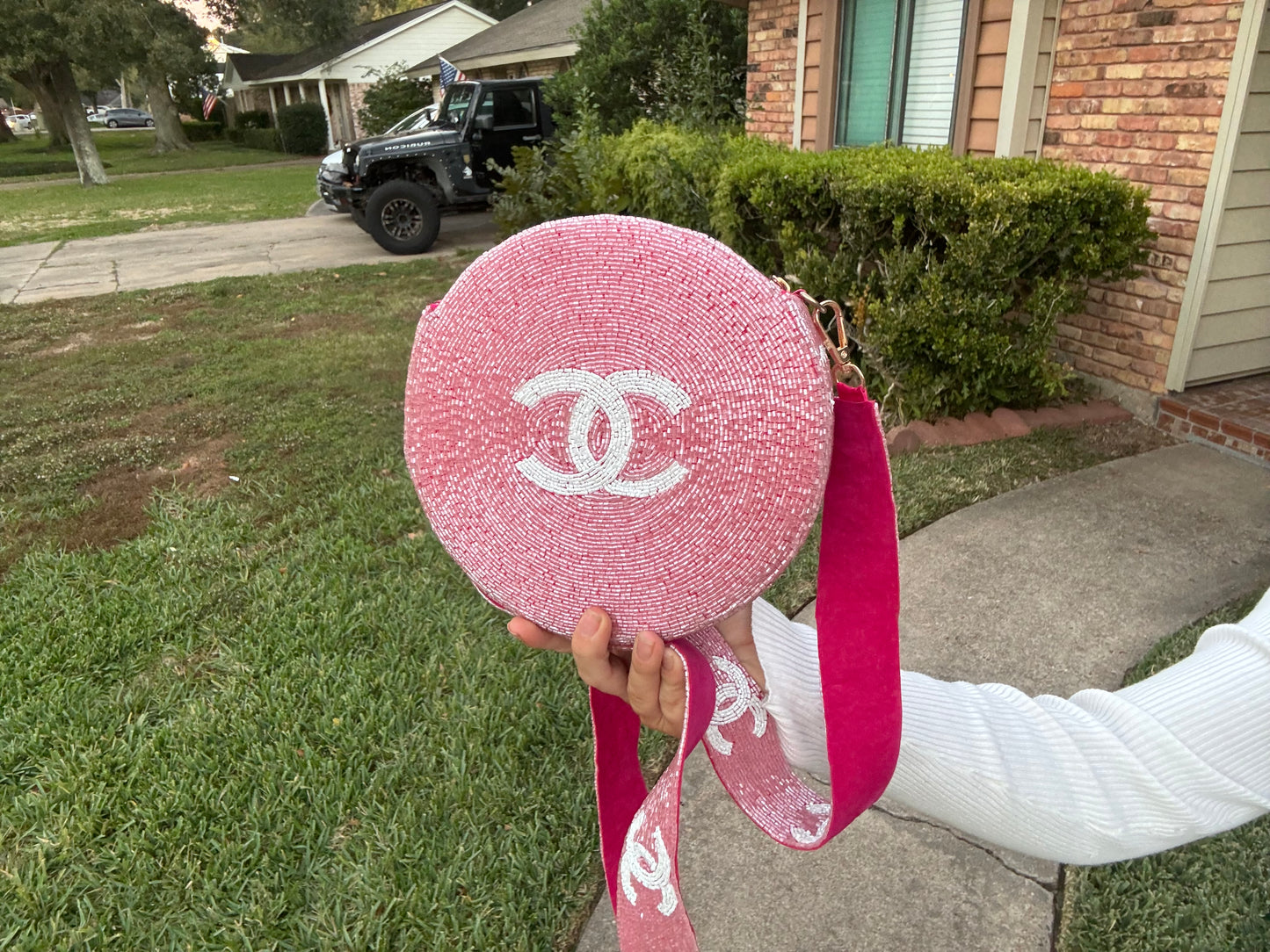 Chanel-Inspired Beaded Round Bag