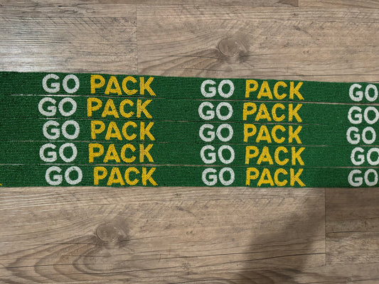 Beaded Green Bay 'Go Packers' Purse Strap: Stylish Support for Cheeseheads!