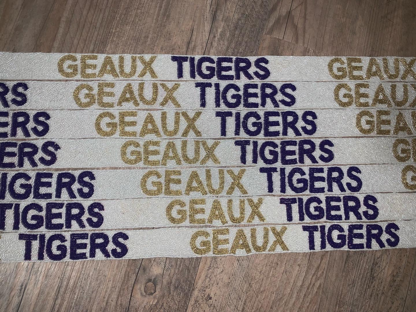 LSU Geaux Tigers Beaded Purse Strap - Purple and Gold Spirit