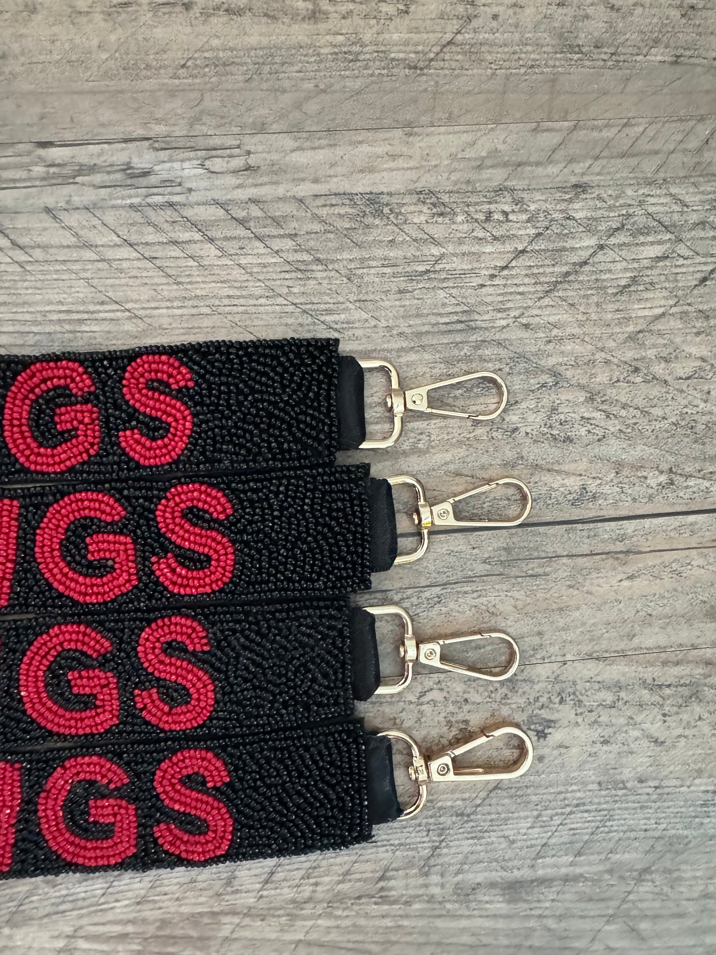 Georgia Dawgs Go Dawgs Beaded Purse Strap - Red & White Spirit