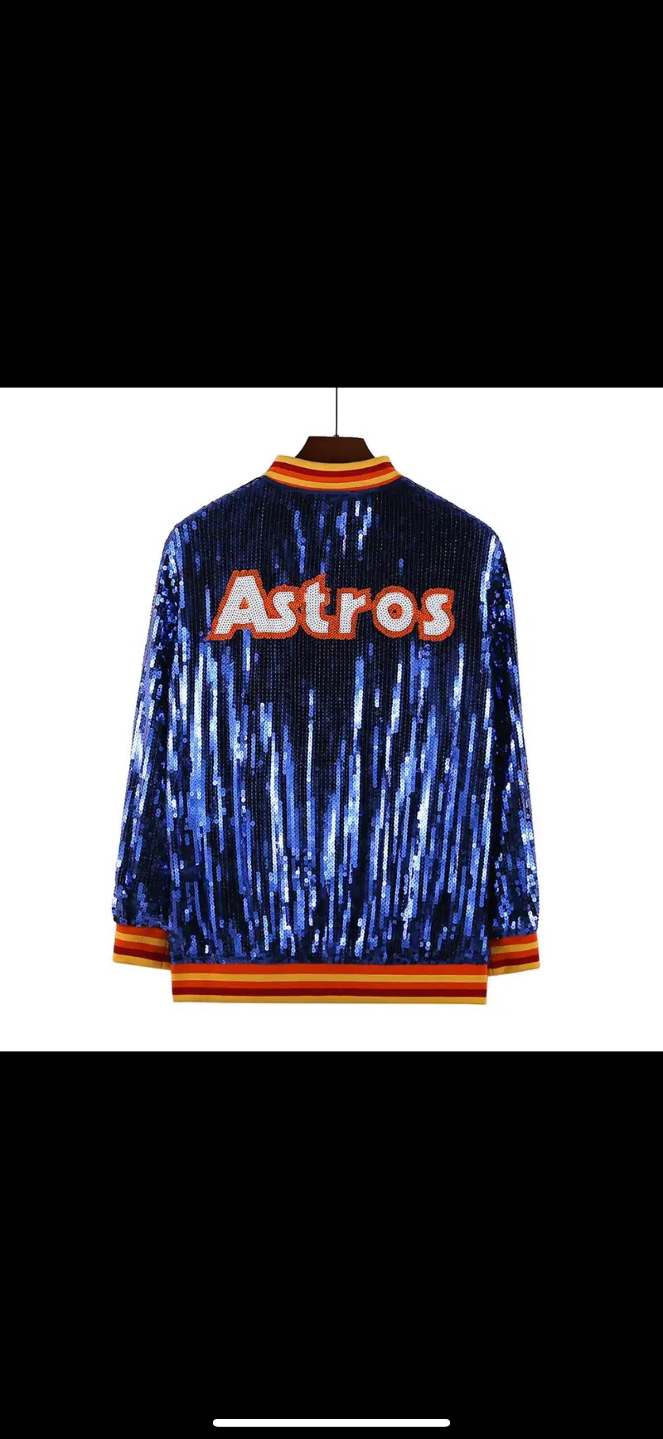 Retro-Inspired Sparkle Astros Jacket