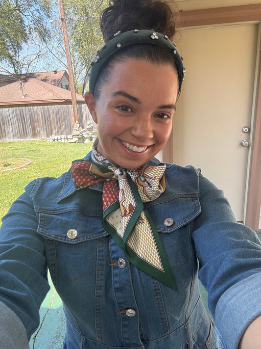 Horse Silk Long Neck Scarf