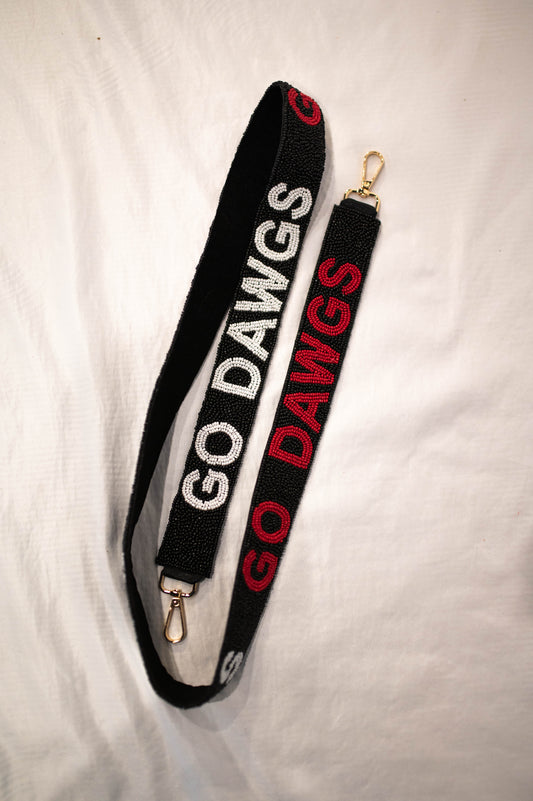 Georgia Dawgs Go Dawgs Beaded Purse Strap - Red & White Spirit