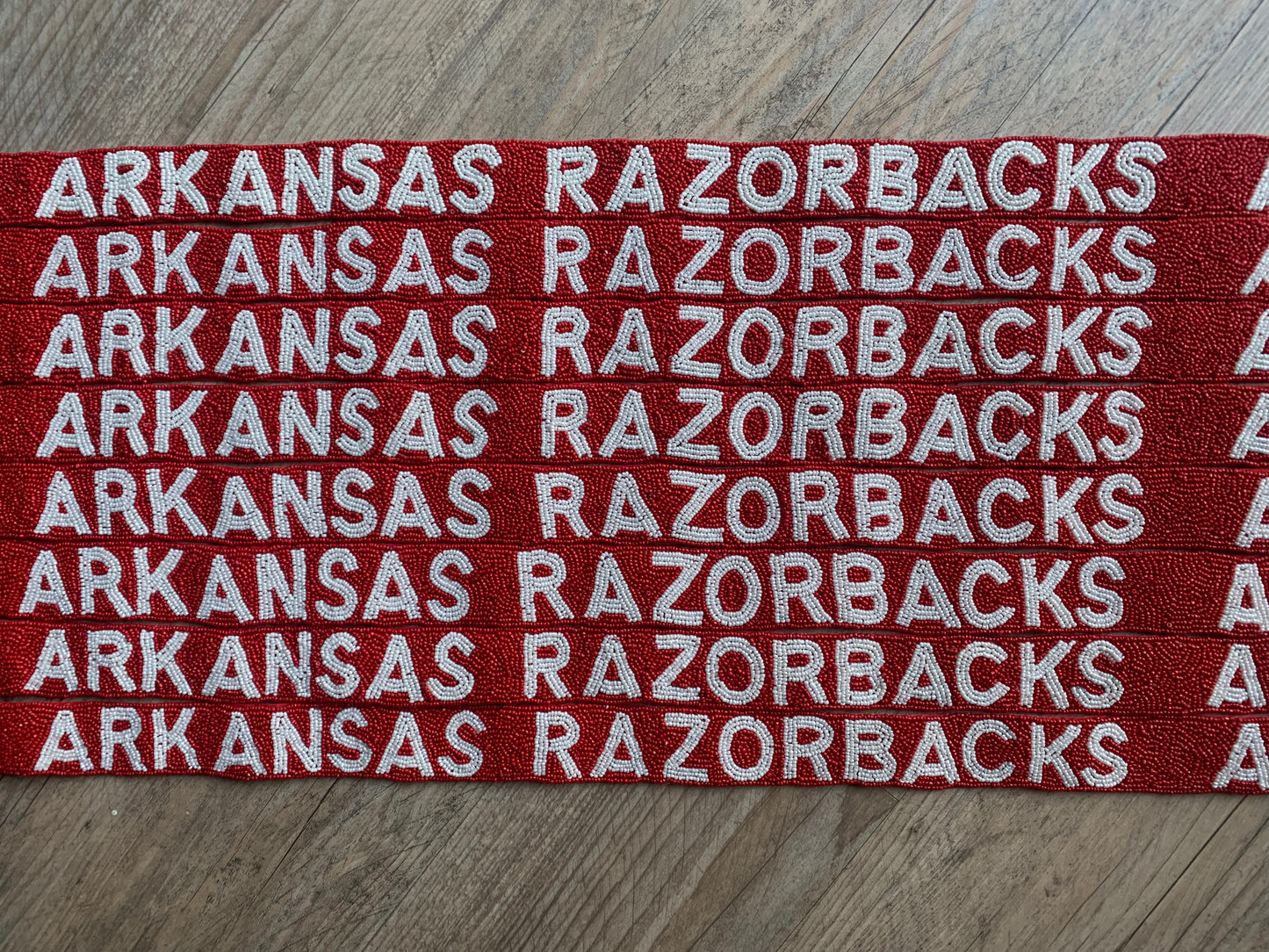 Arkansas Razorback Woo Pig Beaded Purse Strap