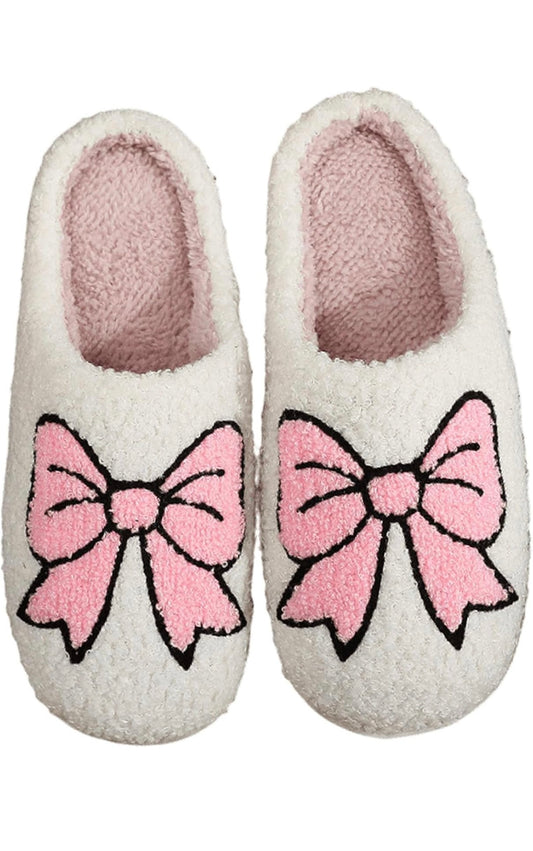 Pink Bow Slippers