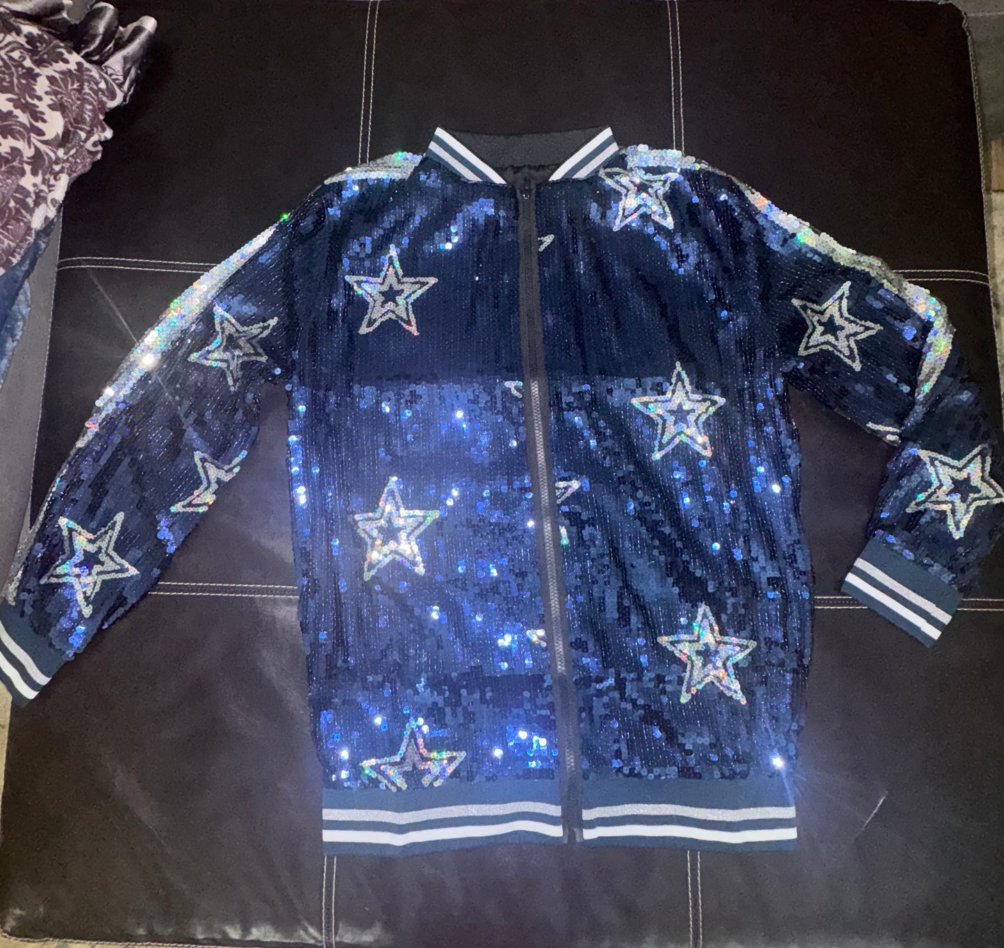 Blue and Silver Star Sequin Jacket