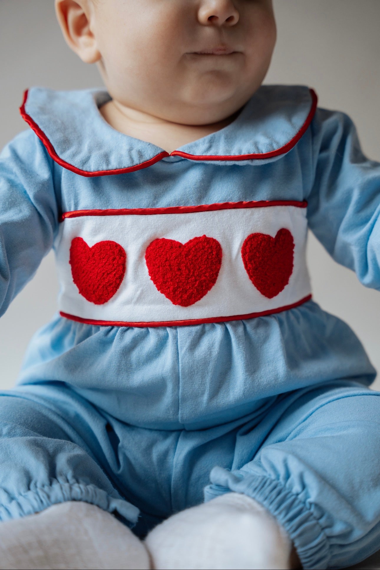 Boys Heart Long Sleeve Romper