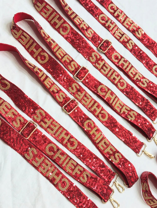 Kansas City Chiefs Sequin Adjustable Purse Straps