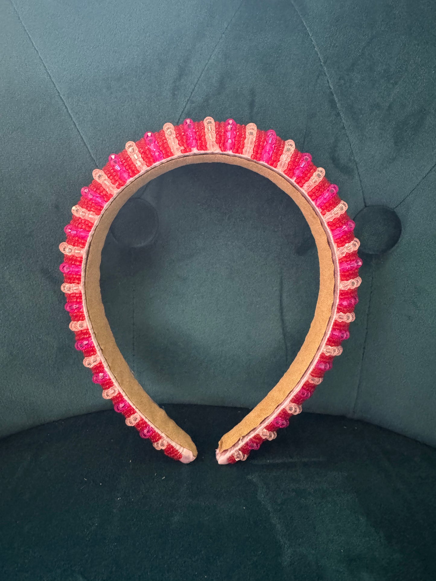 Red and Pink Jeweled Headband
