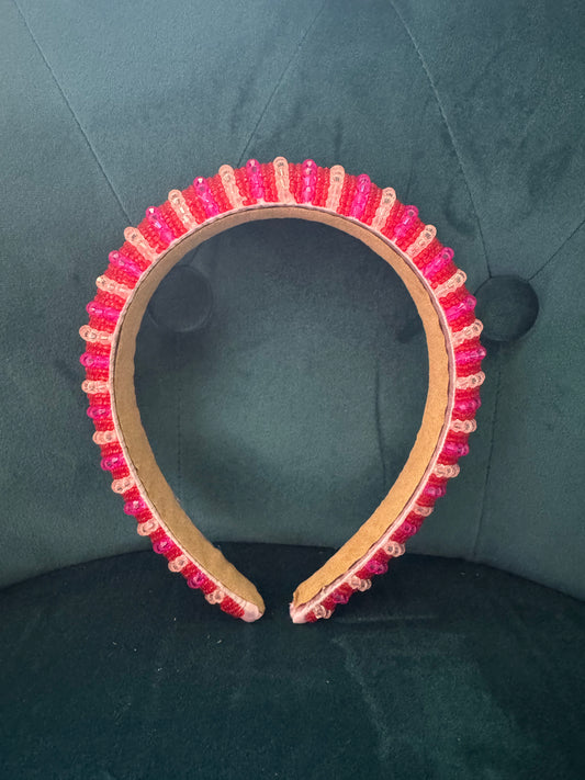 Red and Pink Jeweled Headband