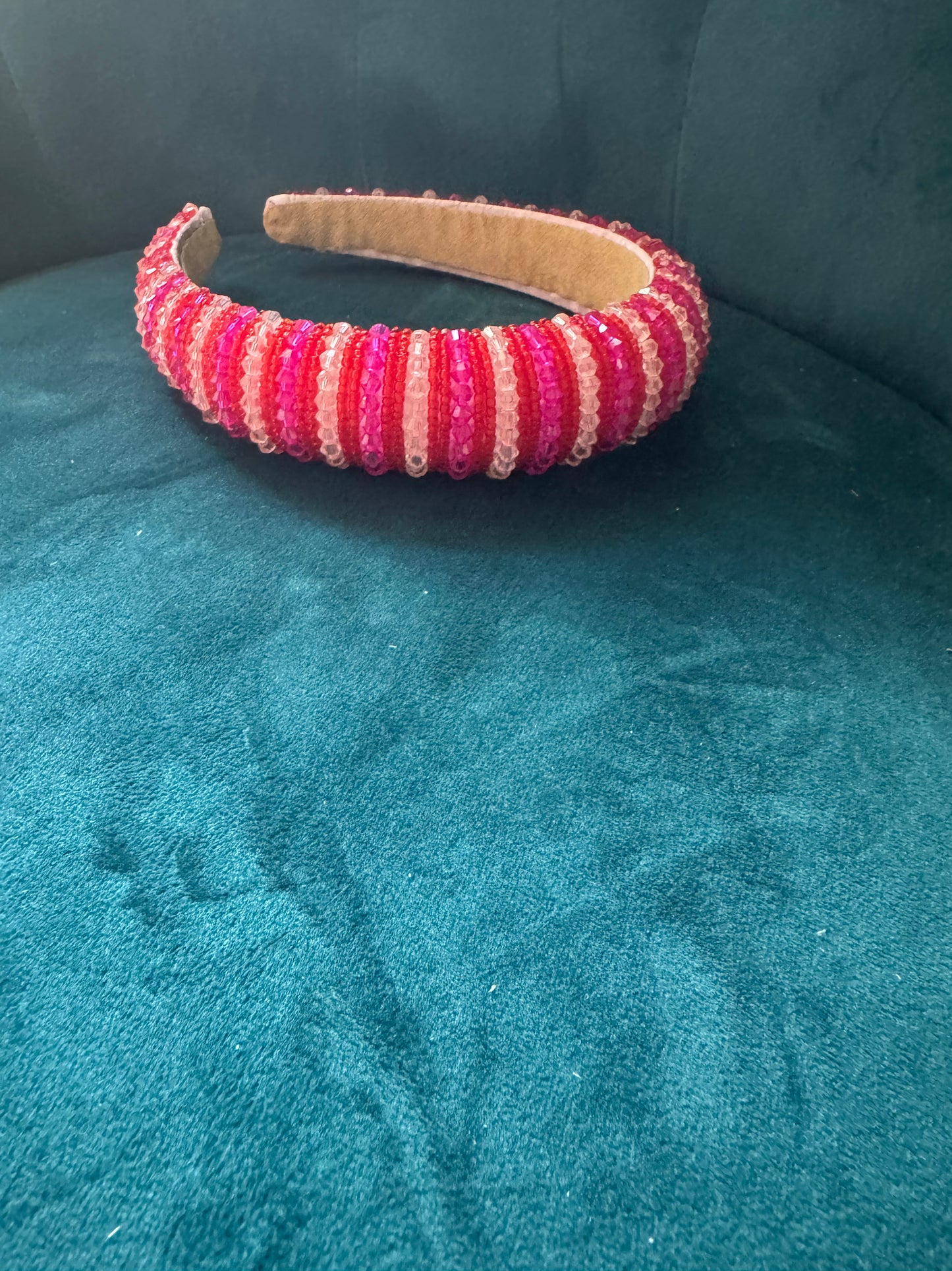 Red and Pink Jeweled Headband