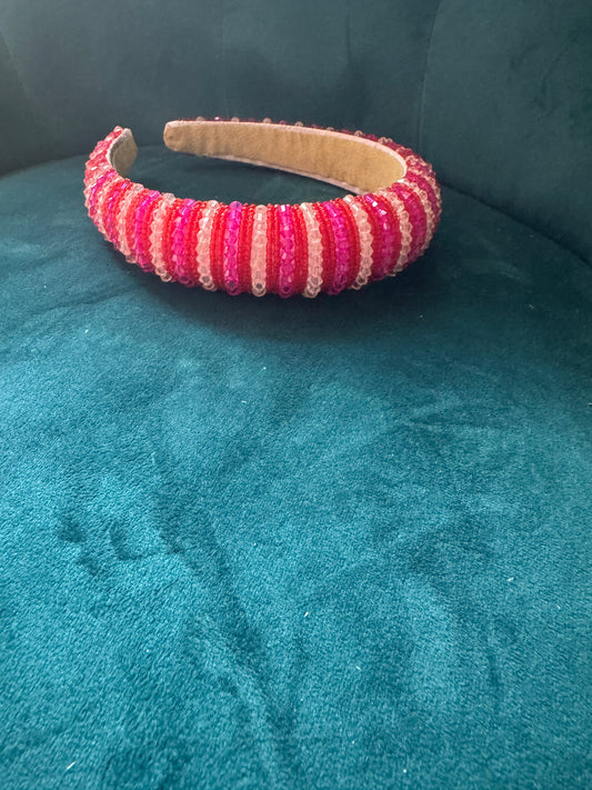 Red and Pink Jeweled Headband