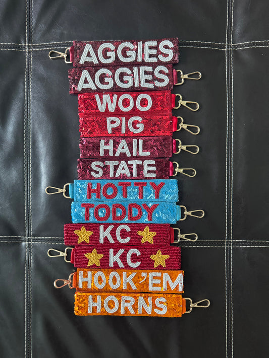 College Sequin Keychains