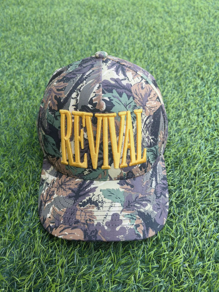 Camo “REVIVAL” Puff Embroidery Trucker Hat