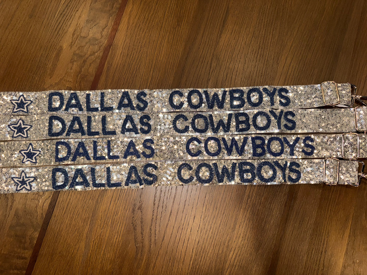 Dallas Cowboys Adjustable Sequin Silver and Navy Purse Strap