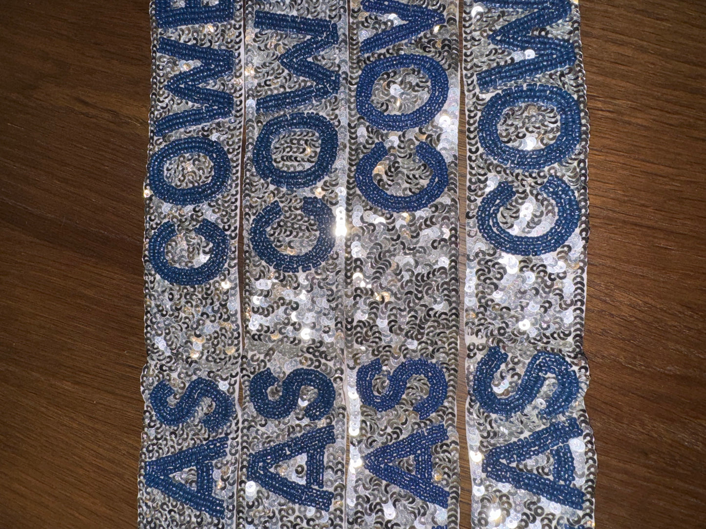 Dallas Cowboys Adjustable Sequin Silver and Navy Purse Strap