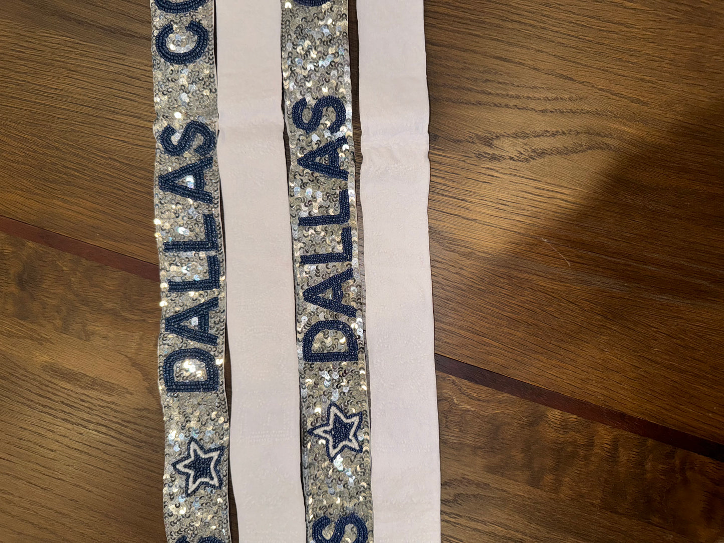 Dallas Cowboys Adjustable Sequin Silver and Navy Purse Strap