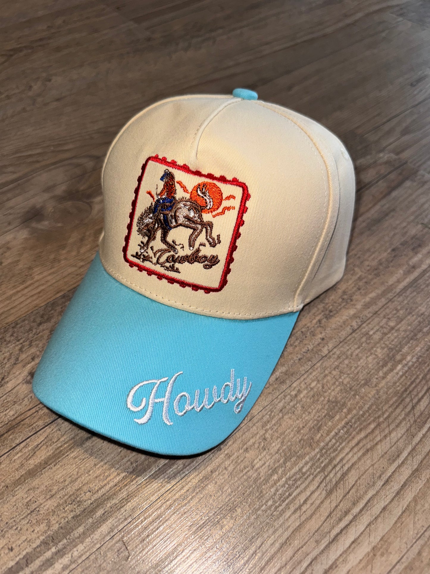 Teal Embroidered Howdy Hat