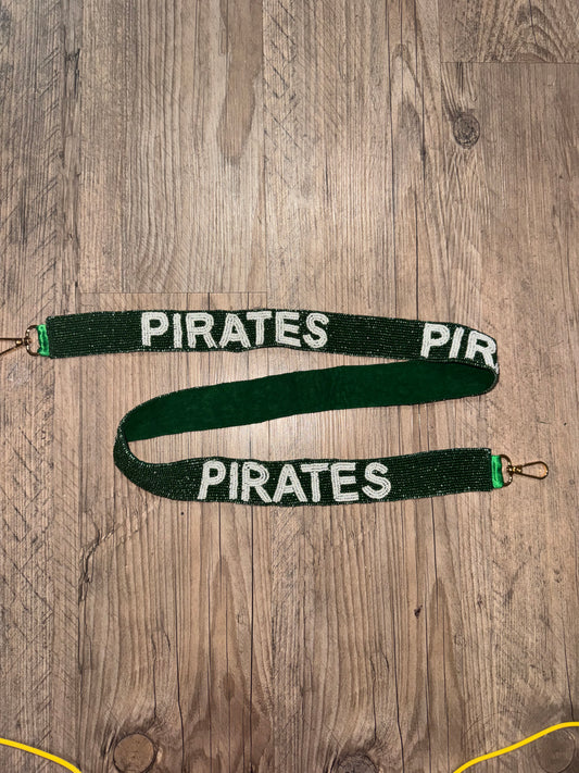 Green Pirate Beaded Purse Strap