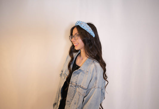 Sky Blue Buccaneer Beaded Headband